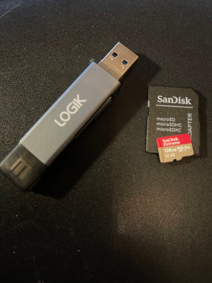 USB adapter og minnekort